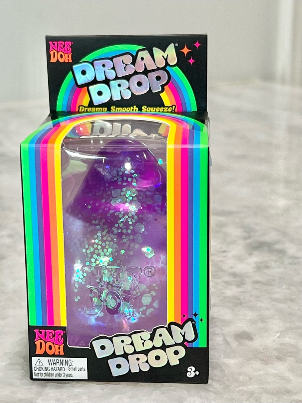 NeeDoh Dream Drop Purple Glitter Squeeze Toy